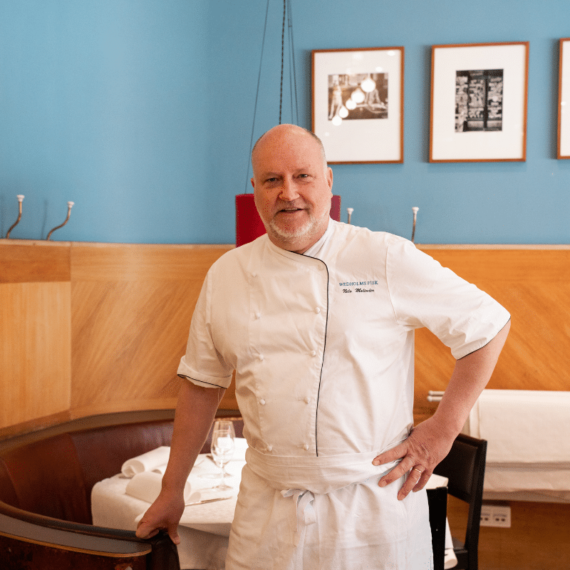 Nisse Molinder från Wedholms Fisk i Sturehofs lokaler inför gästspel